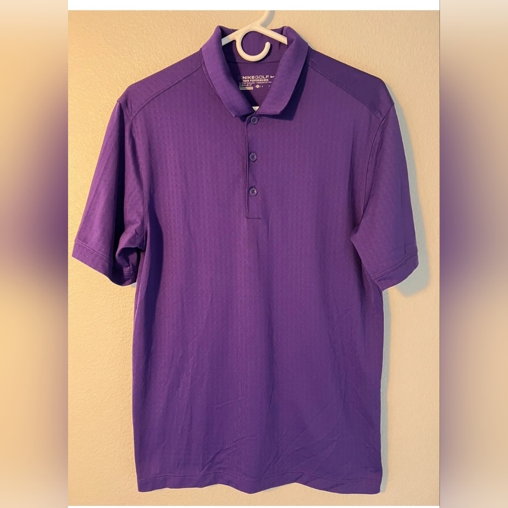 Nike Golf Dri Fit Mens Polo Shirt Small Purple Tour Performance Logo
